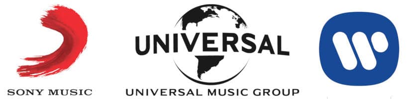 Sony, Universal, Warner music brand poster