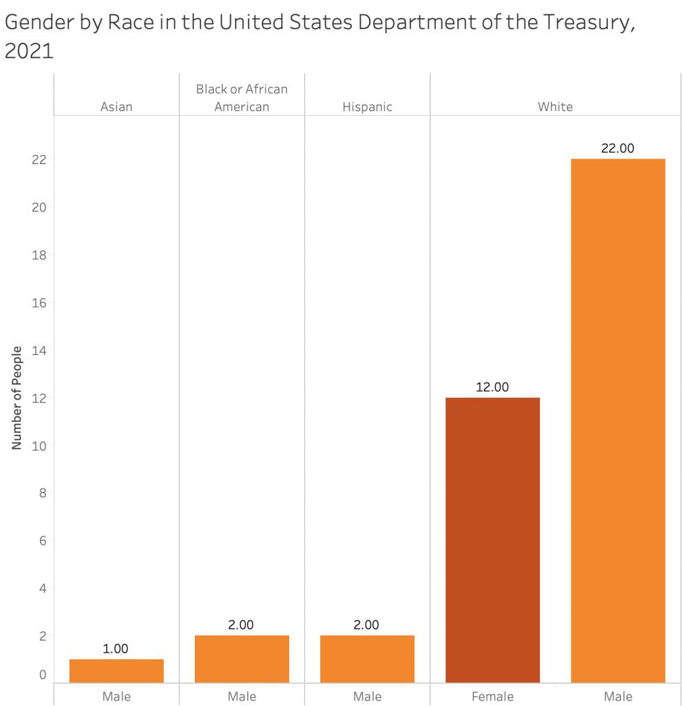 U.S. Department of the Treasury gender by race chart