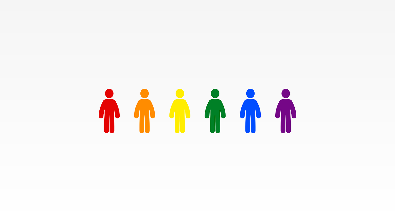rainbow colored people outlines