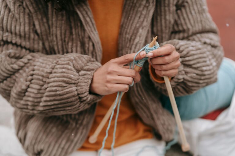 Person knitting
