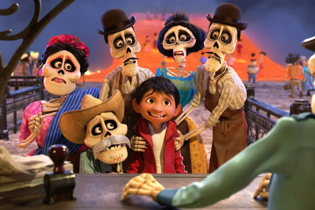 CoCo Film, Dia de Los Muertos. Skeletons, afterlife 