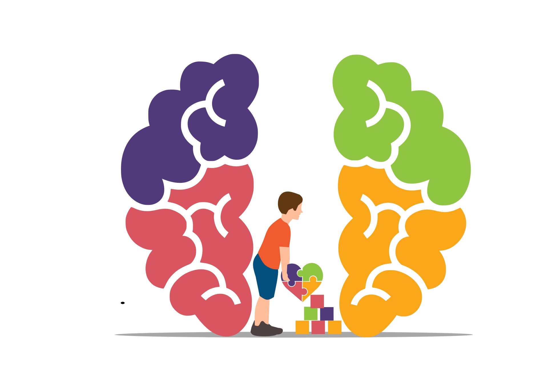 Autism Representation Importance in the U.S. as represented by a child playing inside a neurodivergent brain.